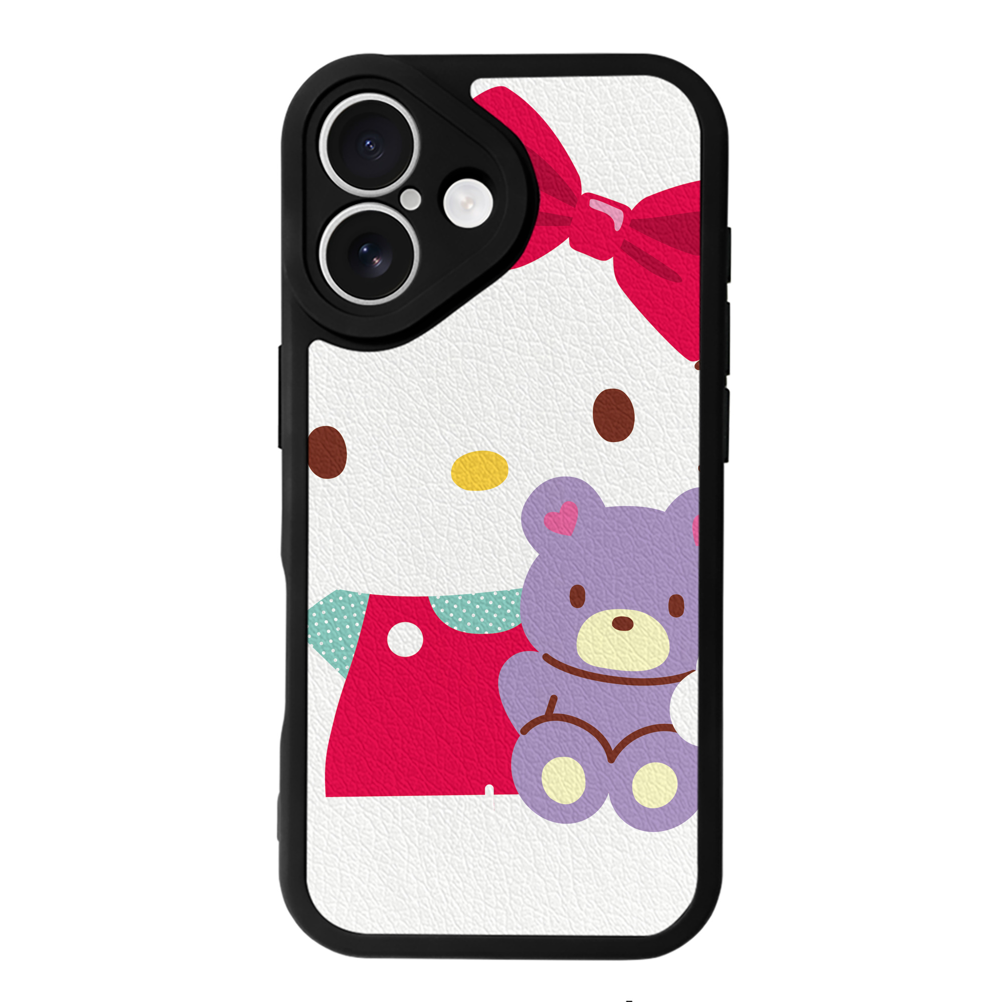（画像用） Hello Kitty ハローキティ 【iPhone 16シリーズ対応】シリコンスマホケース（レザー調） 材質：シリコン